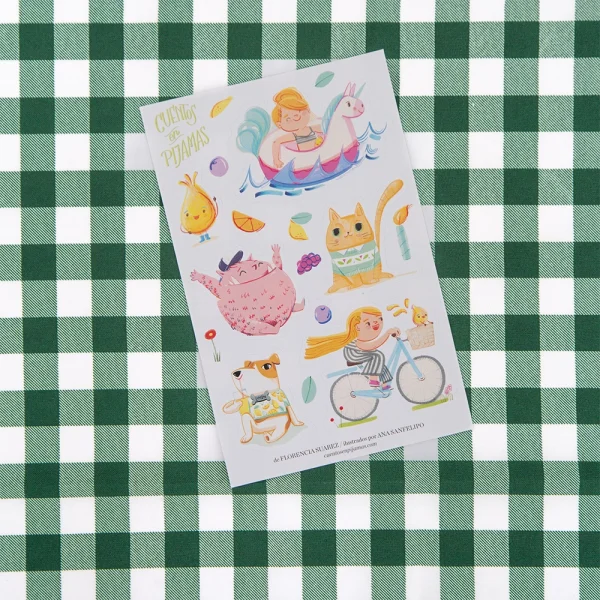 Plancha de stickers Cuentos en Pijamas